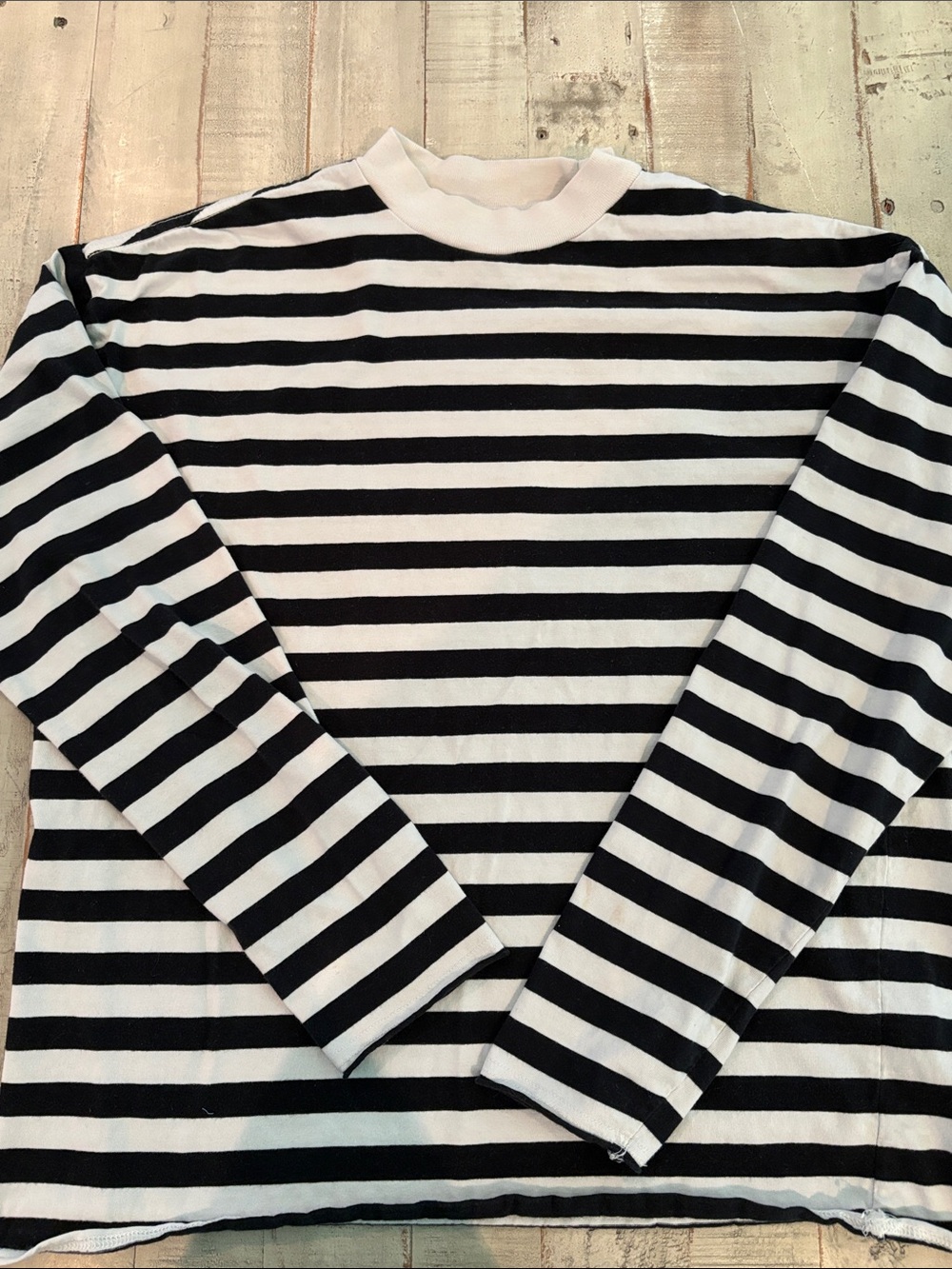 PacSun Black & White Striped Long Sleeve Shirt